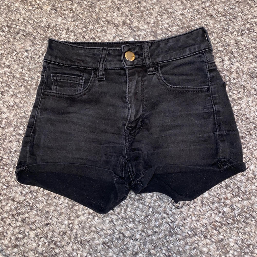 Super Super Stretch black American Eagle shorts